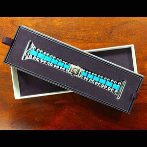 Lagos Smart Caviar Stainless Steel Blue Ceramic Bracelet for Apple Watch.